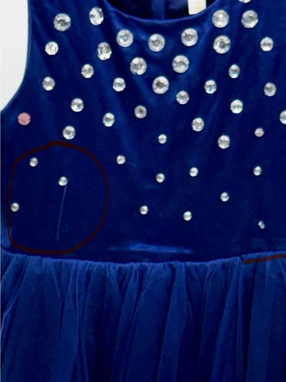 The Children's Place Blue Velvet Jewel Tulle Dress